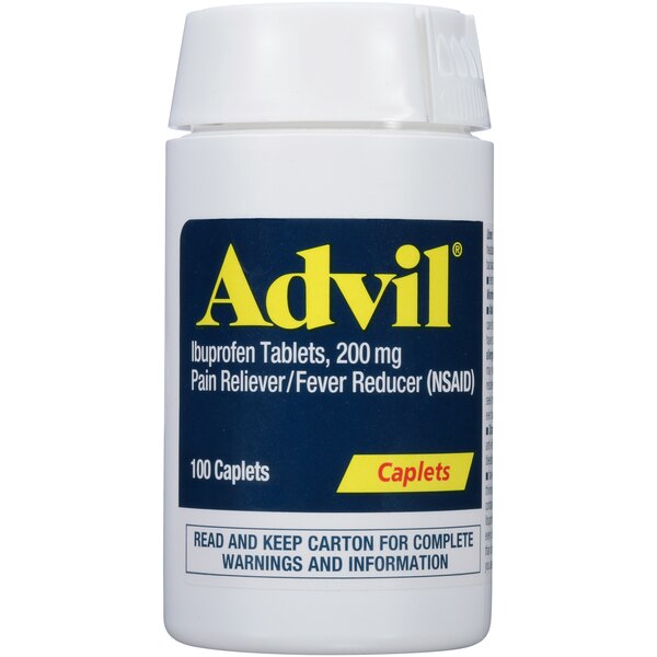 Advil Pain Reliever/Fever Reducer 200 MG Ibuprofen Caplets, 100 CT