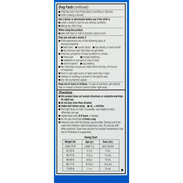 Children's Advil Ibuprofen Oral Suspension, 4 OZ