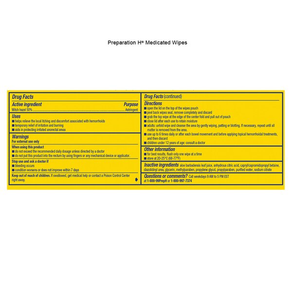 Preparation H Flushable Medicated Hemorrhoidal Wipes with Witch Hazel