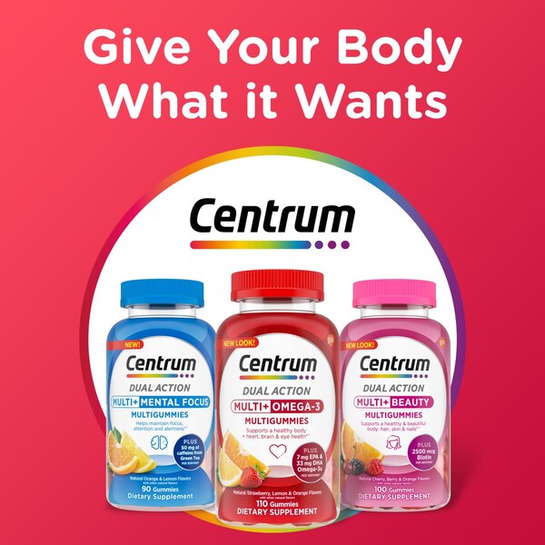 Centrum MultiGummies Multi + Omega 3 Gummy Adult Multivitamin, 110 CT