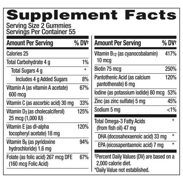 Centrum MultiGummies Multi + Omega 3 Gummy Adult Multivitamin, 110 CT