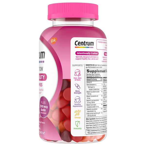 Centrum Multi + Beauty Gummy Multivitamin for Women, 100 CT