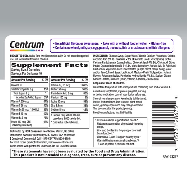 Centrum MultiGummies for Women 50+, 80CT