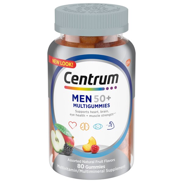 Centrum MultiGummies Men 50+ Natural Fruit Flavor, 90 CT