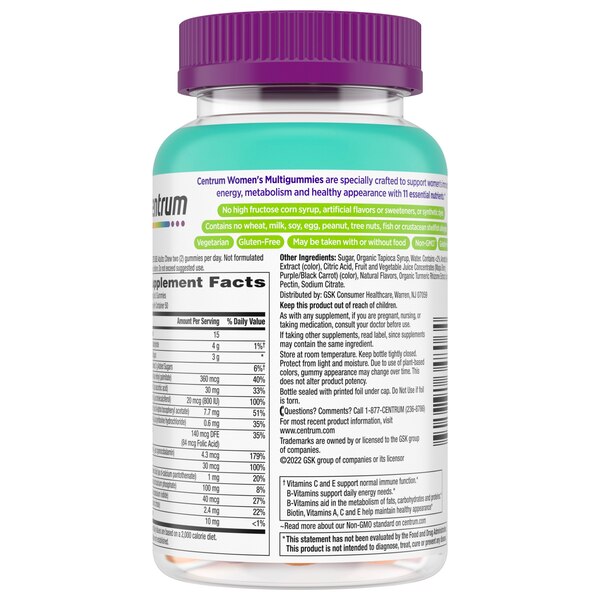 Centrum Women Multivitamin Gummies, Tropical Fruit Flavor, 100 CT