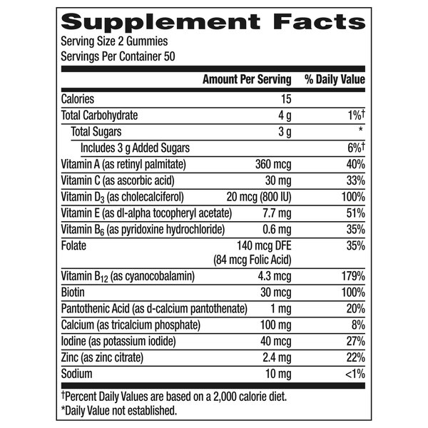 Centrum Women Multivitamin Gummies, Tropical Fruit Flavor, 100 CT