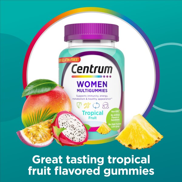 Centrum Women Multivitamin Gummies, Tropical Fruit Flavor, 100 CT