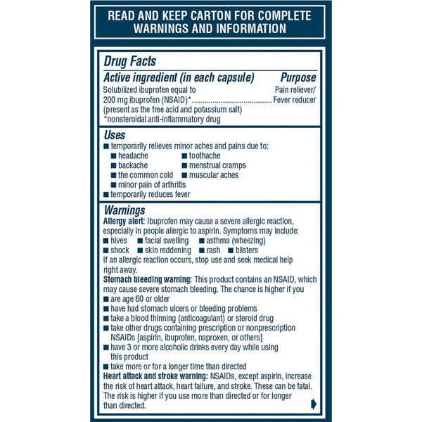 Advil Pain Reliever and Fever Reducer Liqui-Gel Minis, 80 CT