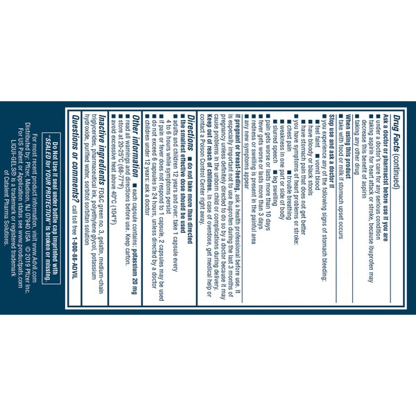Advil Liqui-Gels Minis 200 MG Ibuprofen Capsules