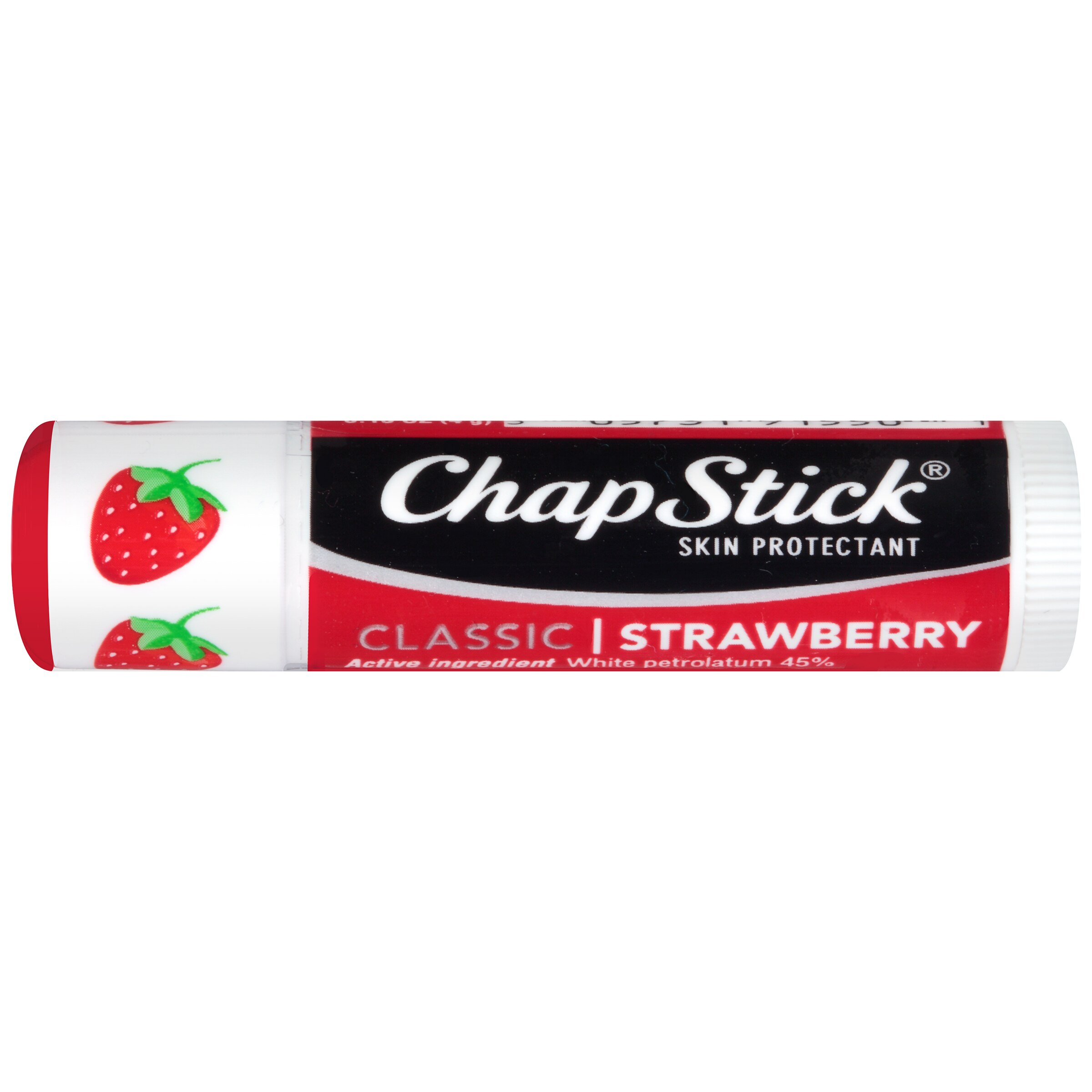 Chapstick Classic Skin Protectant Strawberry Flavored Lip Balm, .15 OZ