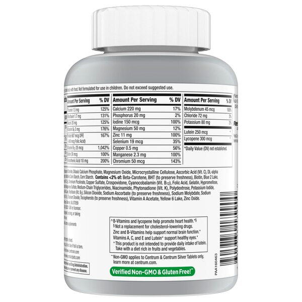 Centrum Silver Multivitamin for Adults 50 Plus, Multivitamin/Multimineral Supplement with Vitamin D3, B Vitamins, Calcium and Antioxidants