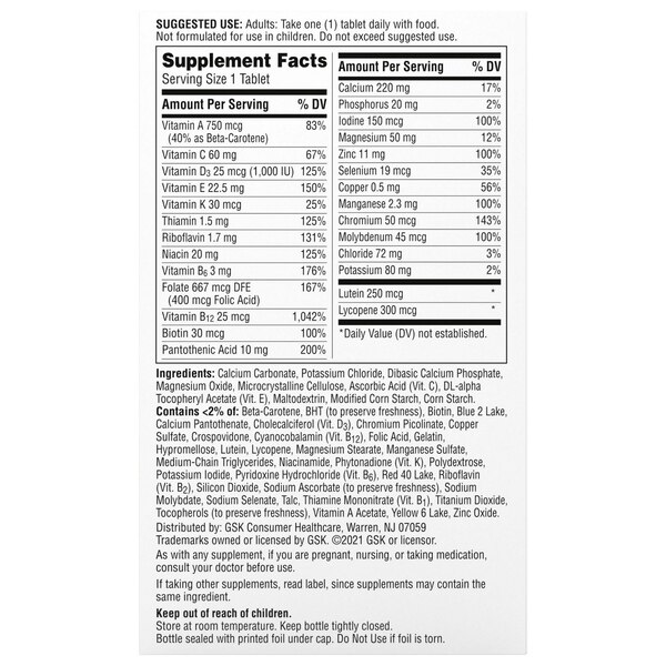 Centrum Silver Multivitamin Tablets for Adults 50+