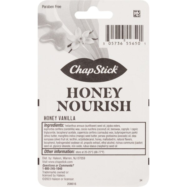 Chapstick Honey Nourish Lip Balm, Honey Vanilla, 3 CT