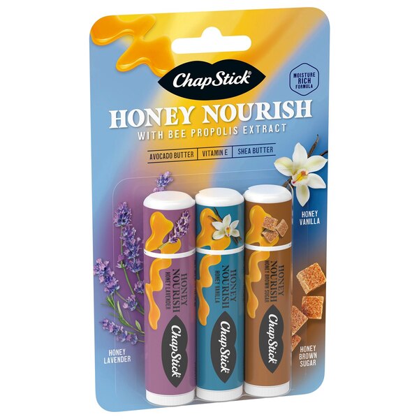Chapstick Honey Nourish Lip Balm, Variety Pack, 3 CT