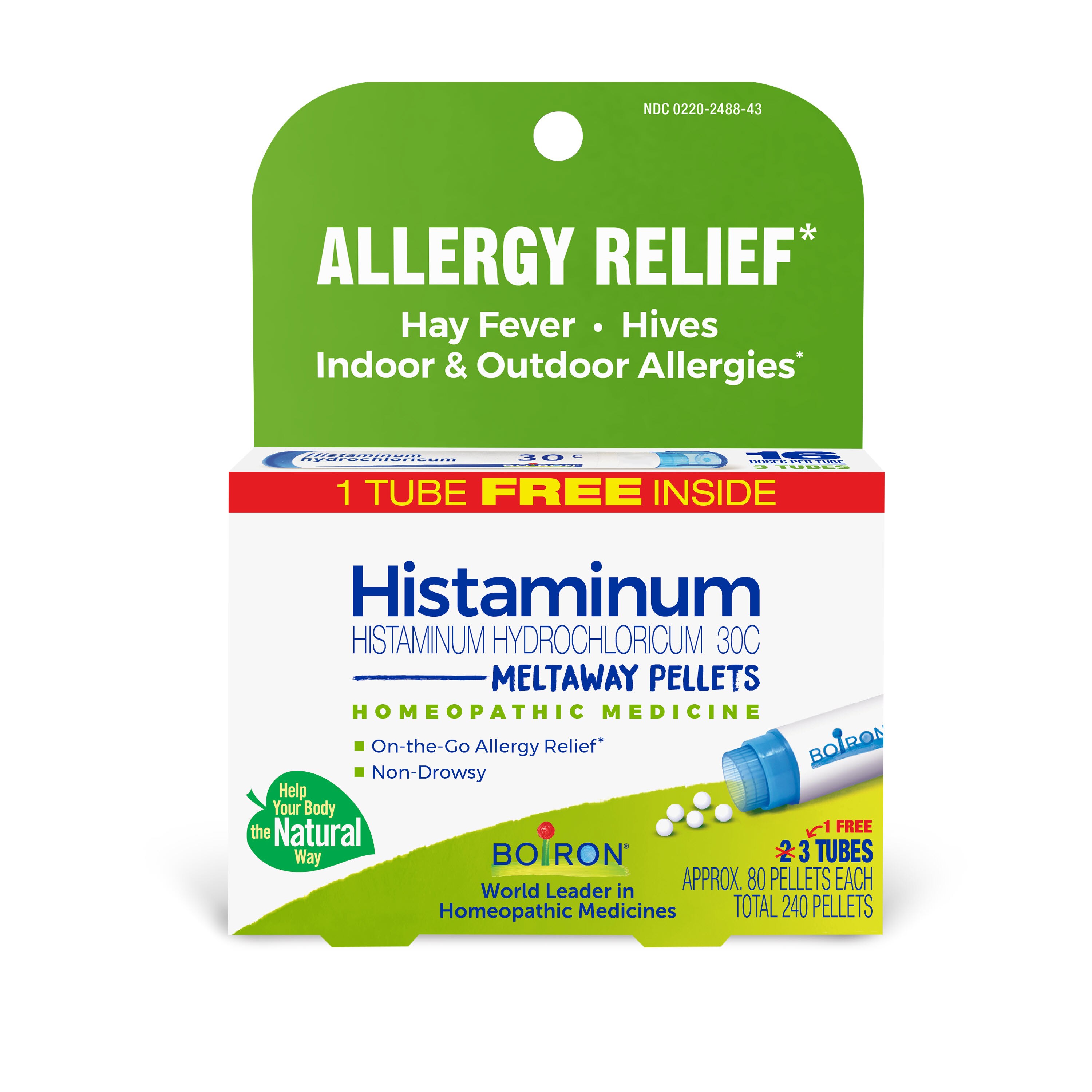 Boiron Histaminum Hydrochloricum 30C Pellets Pack, Homeopathic Medicine for Allergy Relief, 3 EA