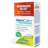Boiron HemCalm Homeopathic Medicine for Hemorrhoid Relief Suppositories, 10 CT, thumbnail image