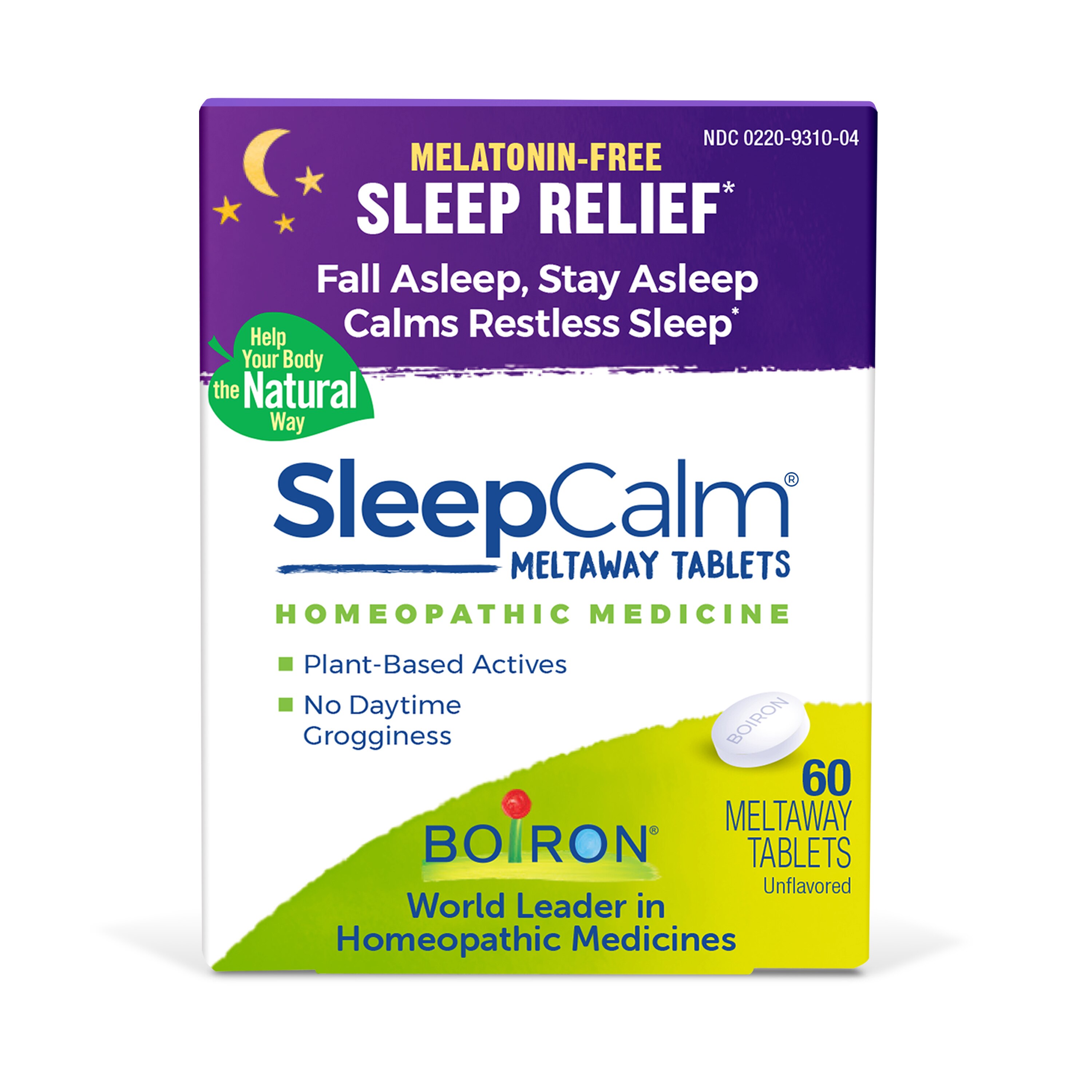 Boiron SleepCalm Meltaway Tablets - Sleep Relief, Fall Asleep, Stay Asleep, Calms Restless Sleep, 60 CT