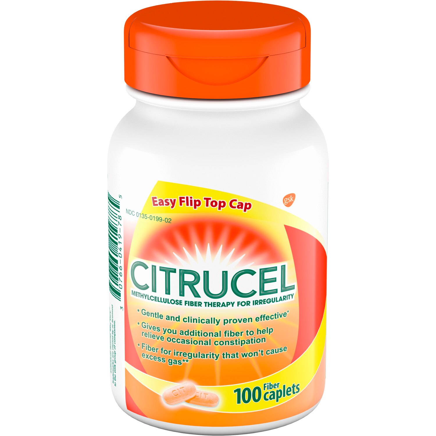 Citrucel Caplets Fiber Therapy for Occasional Constipation Relief, 100 count