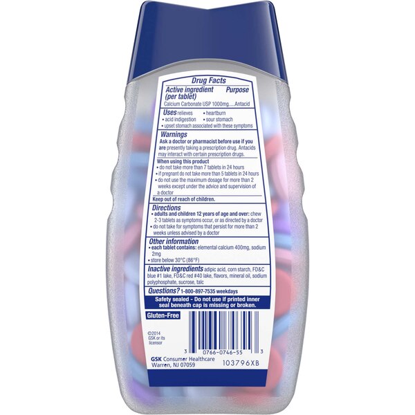TUMS Antacid Chewable Tablets, Ultra Strength for Heartburn Relief