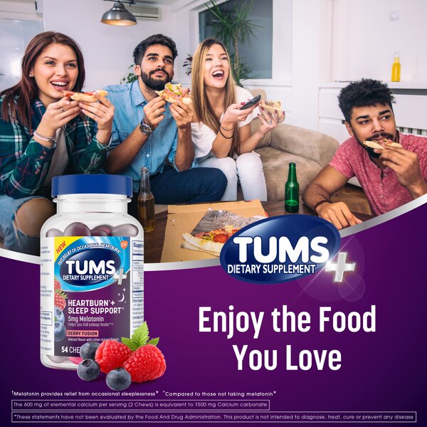 TUMS+Heartburn+ Sleep Support with Melatonin, Berry Fusion, 54 CT