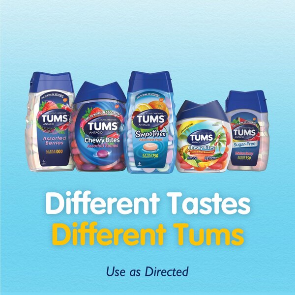 TUMS Chewable Antacid Tablets for Heartburn Relief, Tropical Fruit, 32 CT