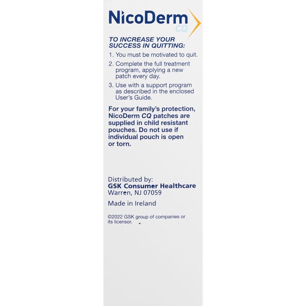 NicoDermCQ Transdermal System 7mg Patch, Step 3, 14 CT