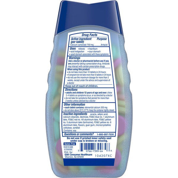 TUMS Antacid Chewable Tablets for Heartburn Relief