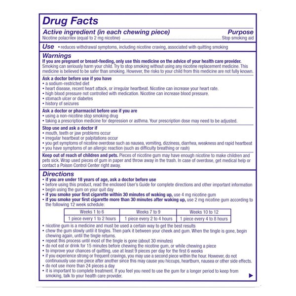 Nicorette Niotine 2mg Gum, 170 CT