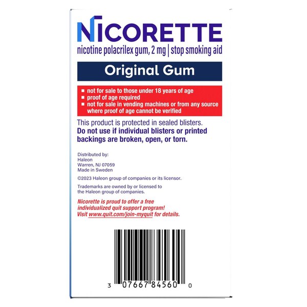Nicorette Niotine 2mg Gum, 170 CT
