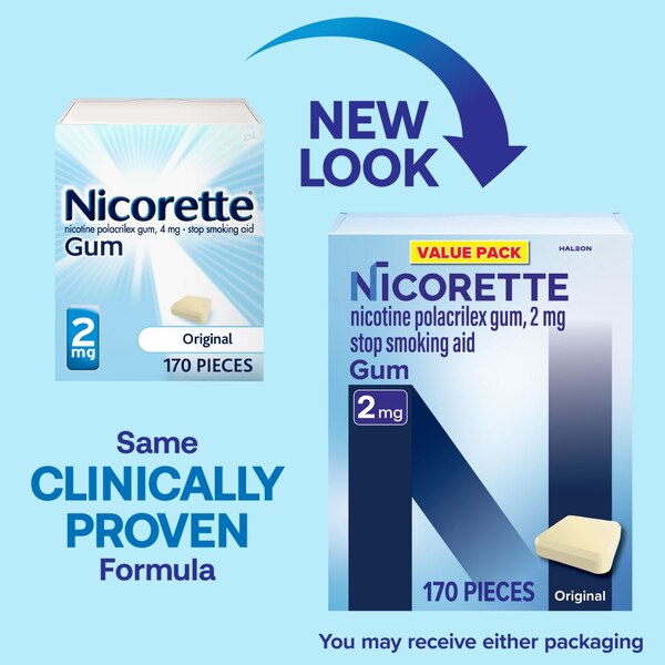 Nicorette Niotine 2mg Gum, 170 CT