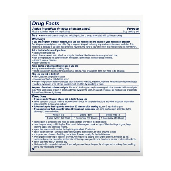 Nicorette Niotine 4mg Gum, 170 CT