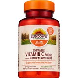 Sundown Chewable Vitamin C 500 mg Tablets, Orange Flavor, 100 CT, thumbnail image