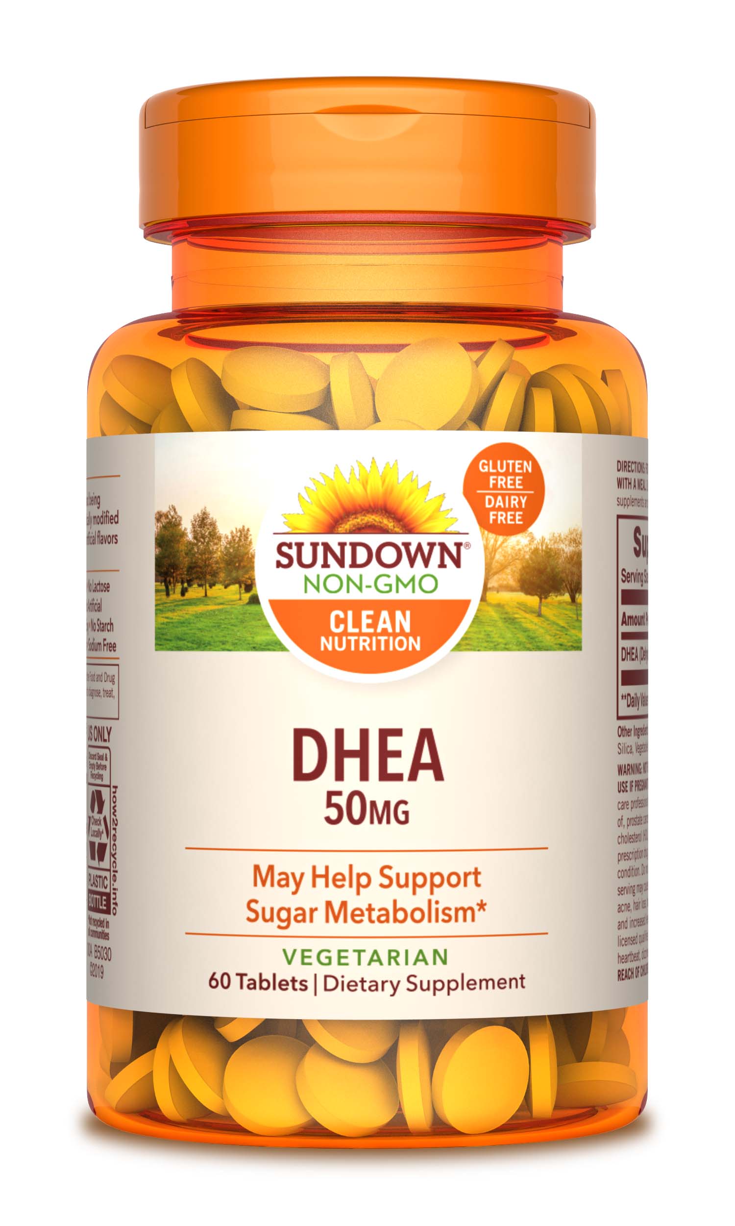 Sundown Naturals - Tabletas de DHEA, 50 mg, 60 u.