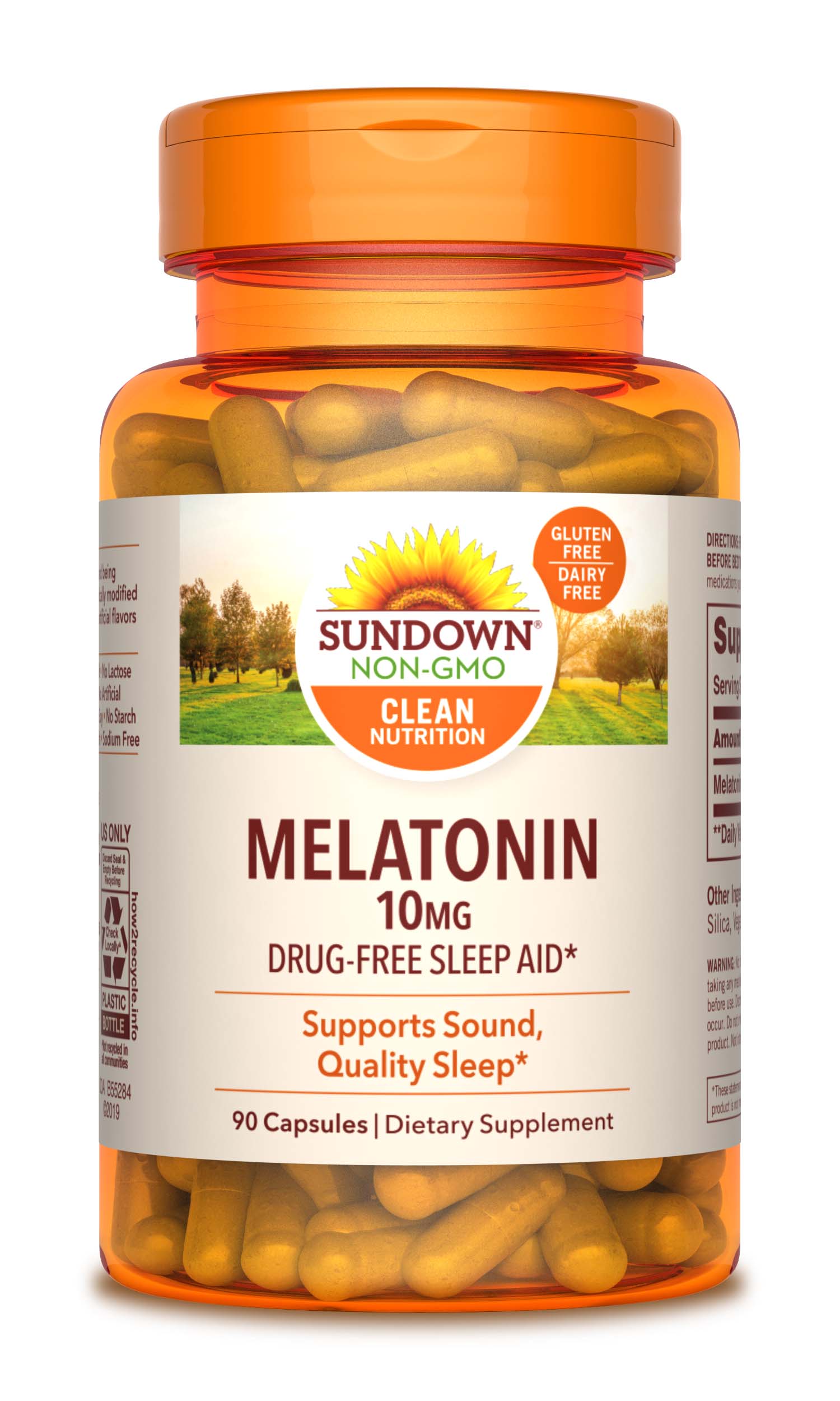 Sundown Naturals - Cápsulas de melatonina, 10 mg, 90 u.