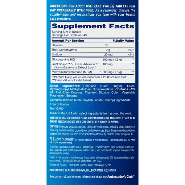 Osteo Bi-Flex Triple Strength Tablets with MSM, 80CT