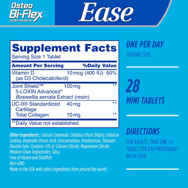 Osteo Bi-Flex Ease with Vitamin D, Joint Supplements, Mini-Tablets, 28 CT