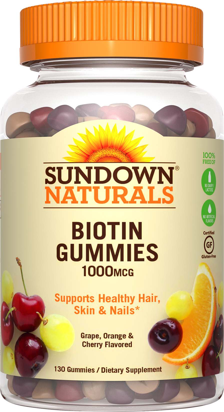 Sundown Naturals - Biotina en gomitas, 1000 mcg, 130 u.