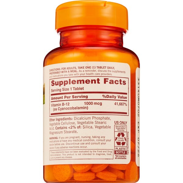 Sundown B12 Vitamin Supplement Tablets, 1000 mcg, 60 CT