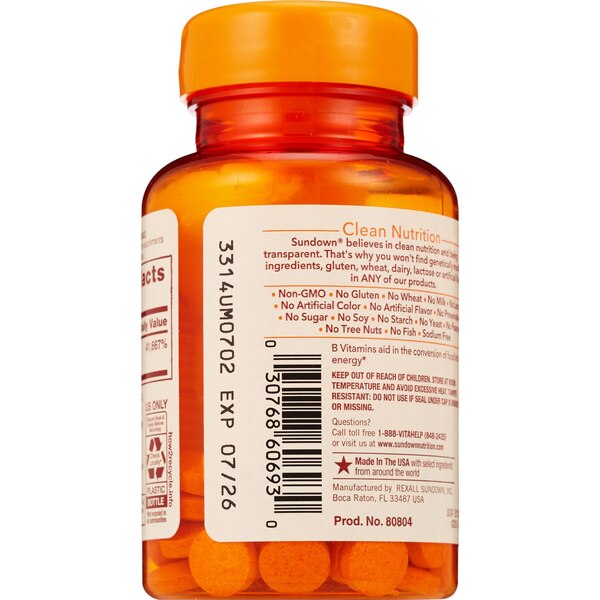 Sundown B12 Vitamin Supplement Tablets, 1000 mcg, 60 CT