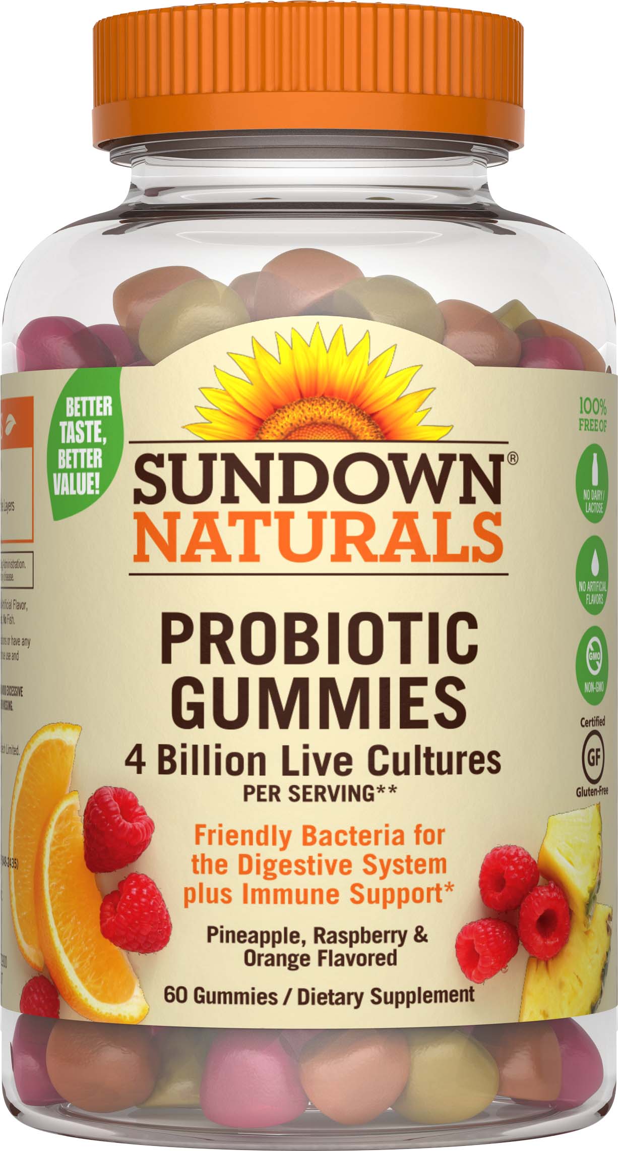 Sundown Naturals - Probióticos en gomitas, 60 u.