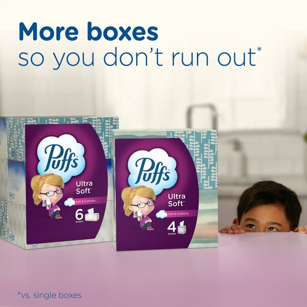Puffs Ultra Soft Non-Lotion Facial Tissues, 4 ct