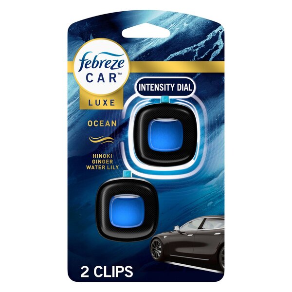 Febreze Car Air Freshener Vent Clip, Midnight Storm, 2 ct