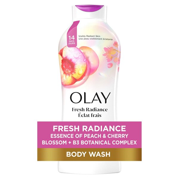 Olay Fresh Radiance Body Wash, Peach and Cherry Blossom, 22 fl oz