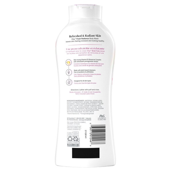 Olay Fresh Radiance Body Wash, Peach and Cherry Blossom, 22 fl oz