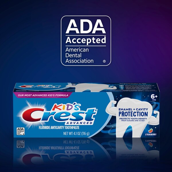 Crest Kids Enamel + Cavity Protection Toothpaste Ages 6+, Strawberry, 4.1 OZ