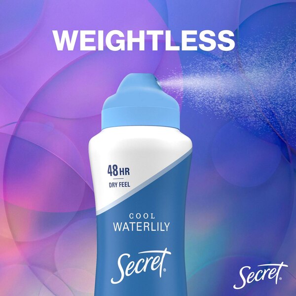 Secret 48-Hour Antiperspirant & Deodorant Dry Spray, Waterlily + Argan Oil, 4.1 OZ