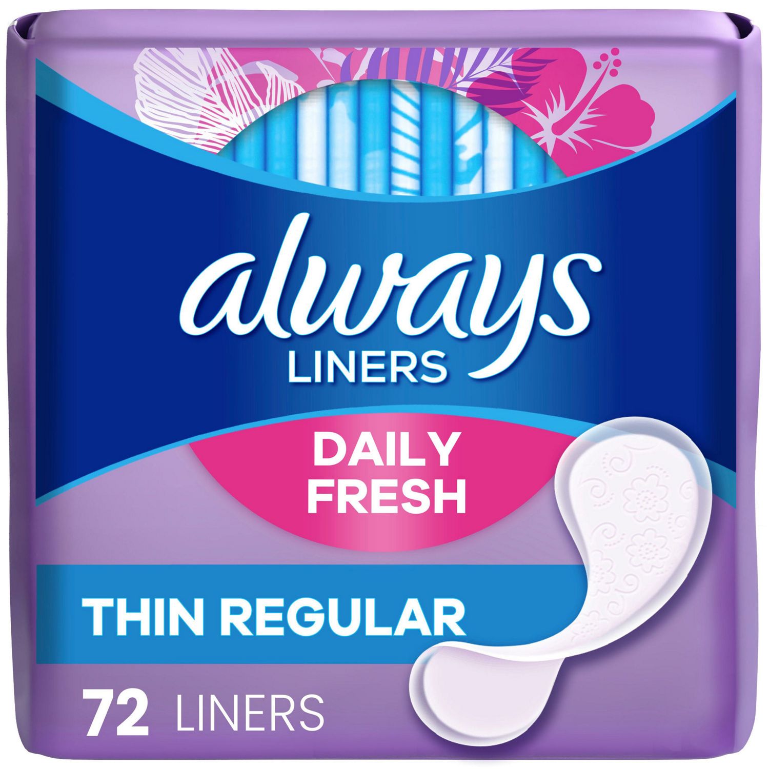 Always Thin Mince Liners, Regular, 72 CT