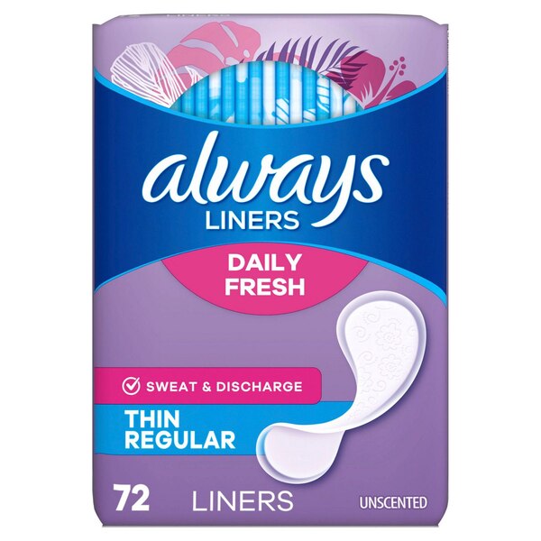 Always Thin Mince Liners, Regular, 72 CT