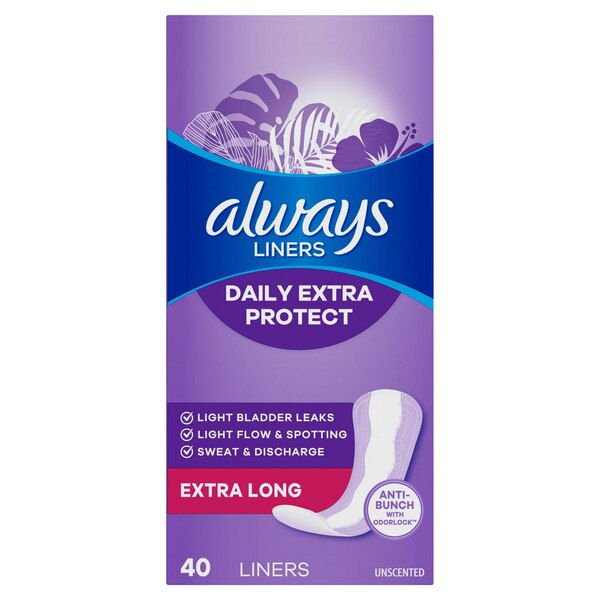 Always Pantiliner, Extra Long, 40 CT