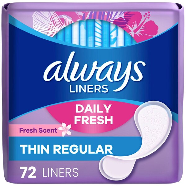 Always Thin Daily Panty Liners Regular, 72 CT